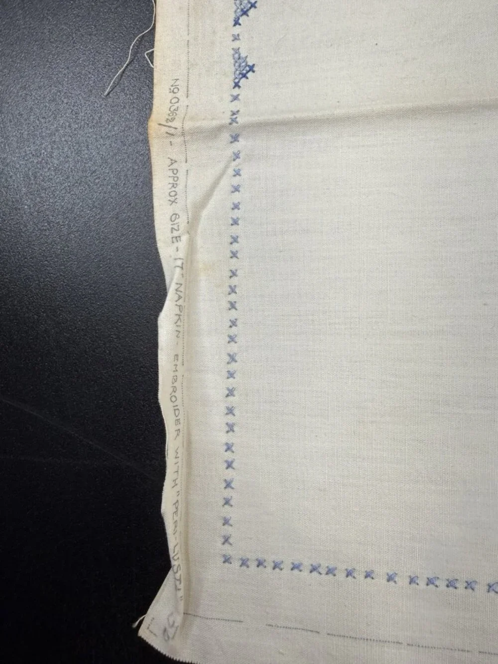 4 Vintage Paragon Needlecraft Napkins 0362 Linen Stamped Floral Pattern 17”